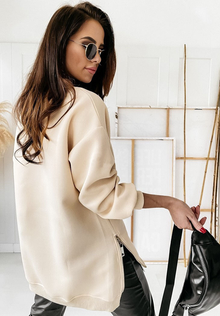 Oversized Side Zip Sweater for Women