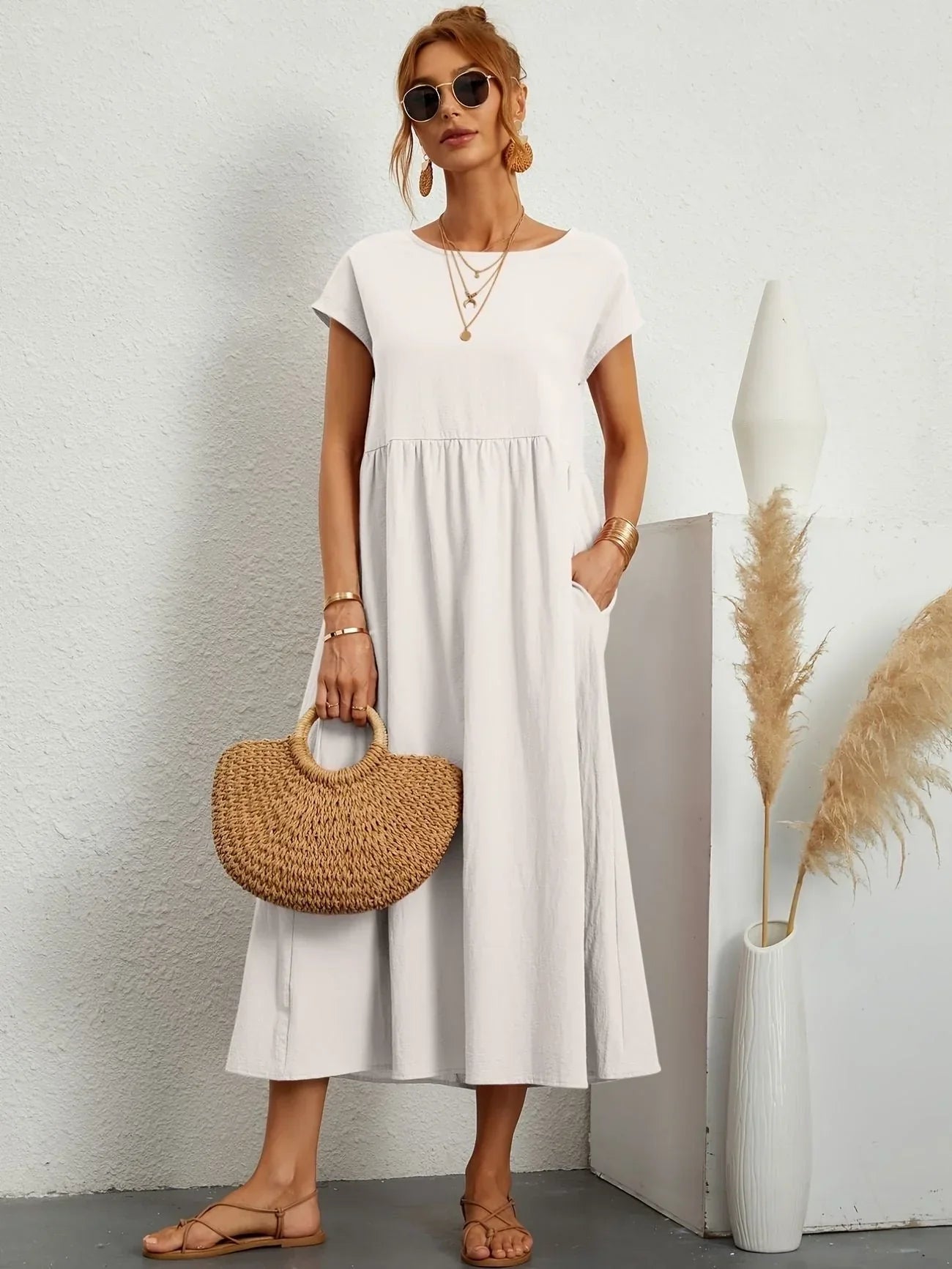 Casual Tummy-Covering Dress for Women