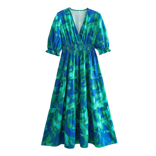 V-Neck Midi Dress for Women