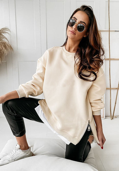 Oversized Side Zip Sweater for Women