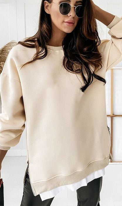 Oversized Side Zip Sweater for Women